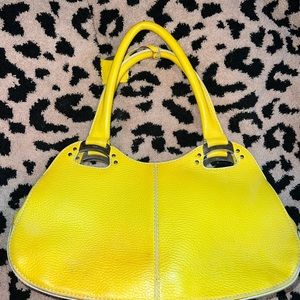 Tods bright yellow double handle bag